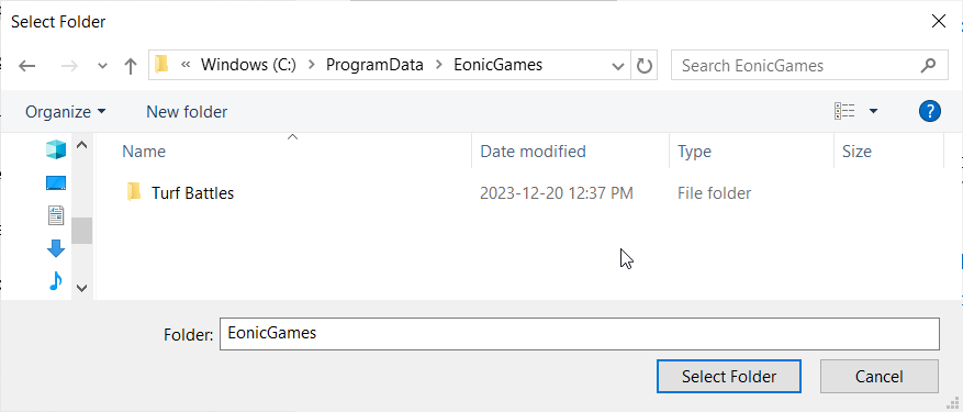 EonicGames Folder